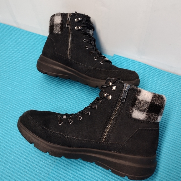 Skechers Black and White Plaid Ankle Booties - Picture 10 of 14